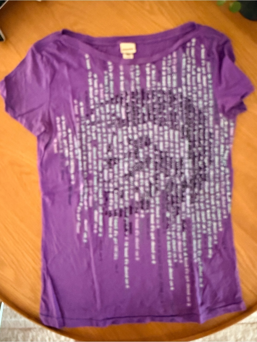 Vintage Diesel Women's Purple Graphic Short-Sleeve Tee